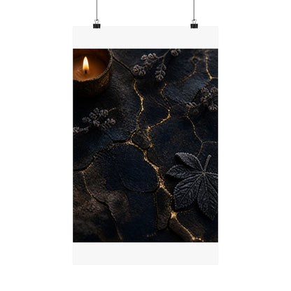 Luxurious Cracked Earth Wall Art Print - Moody Minimal Dark Japandi