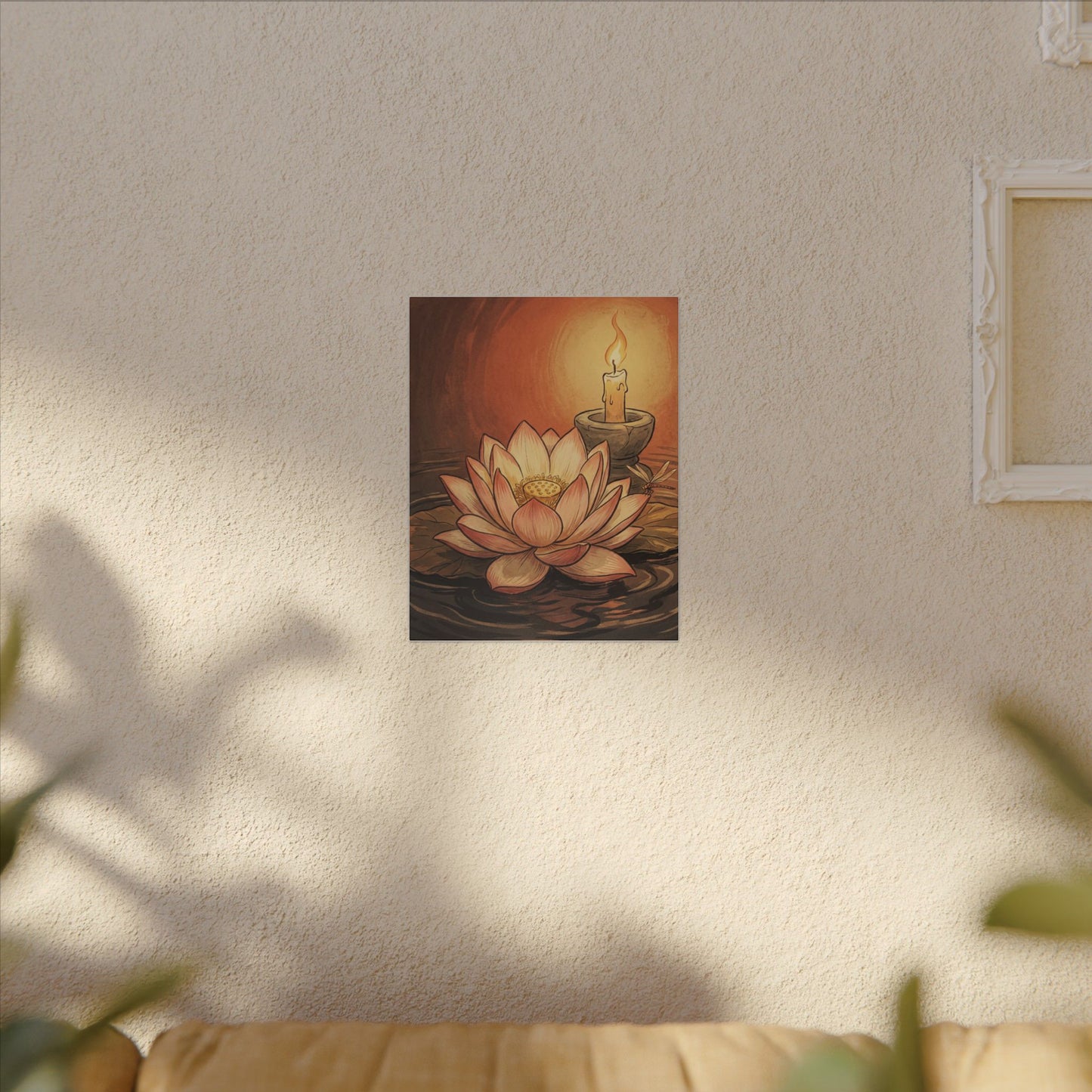 Lotus Flower Summer Canvas Art | Zen Contemplative Design
