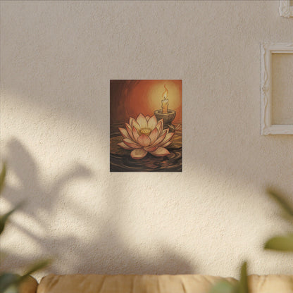 Lotus Flower Summer Canvas Art | Zen Contemplative Design
