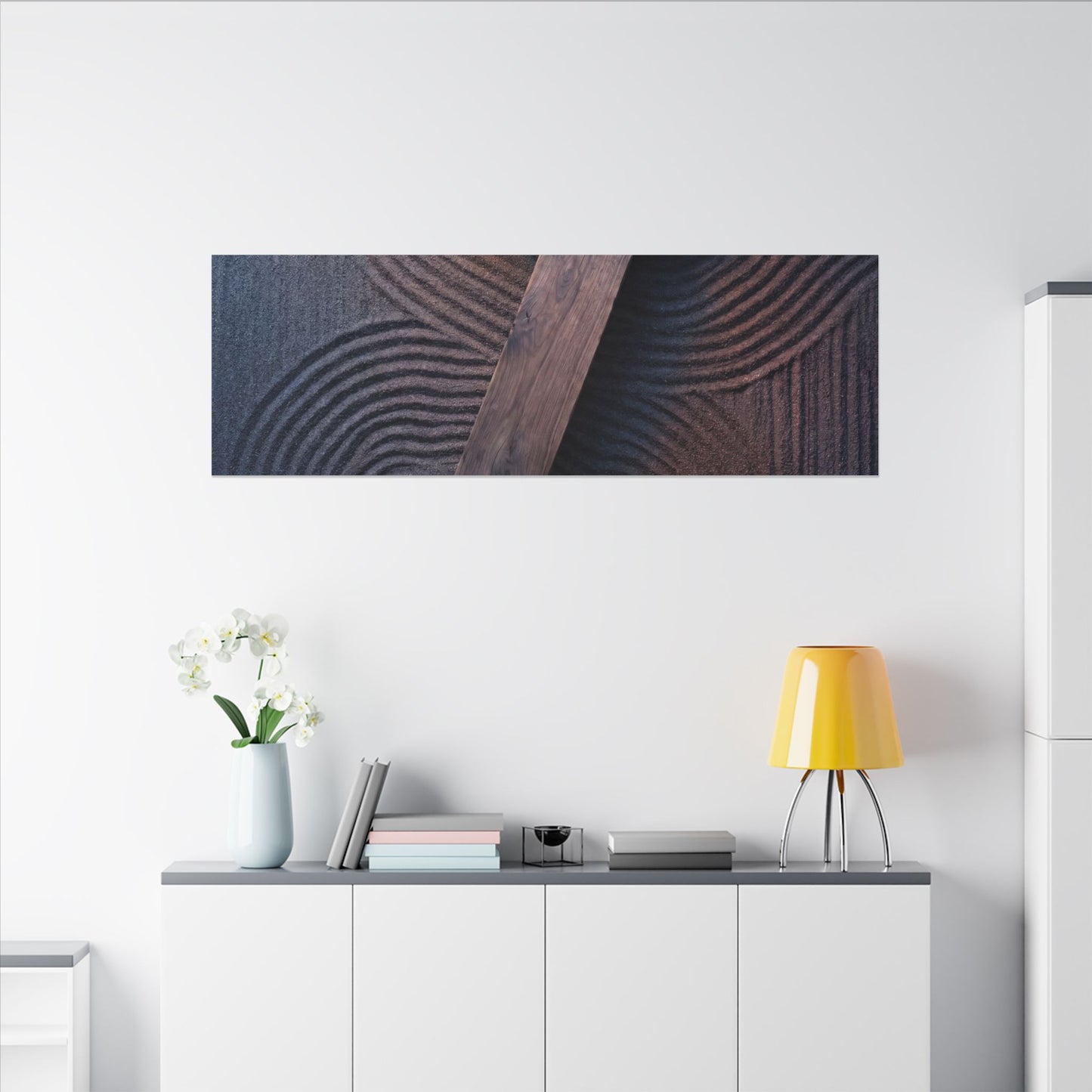 Spring Rock Garden Moody Minimal Canvas Art | Atmospheric Decor