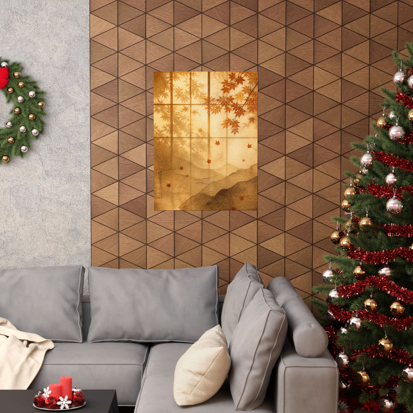 Shoji Screen Wall Art Print | Autumn Japandi Texture Art