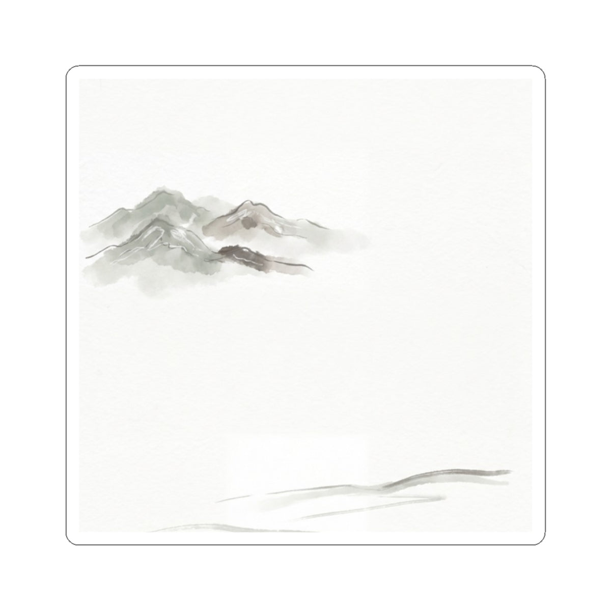 Mountain Mist Sticker | Winter Japandi Minimal Line Art