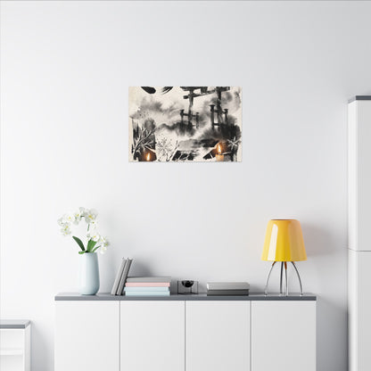 Candlelight Torii Gate Canvas Art - Zen Datsuzoku