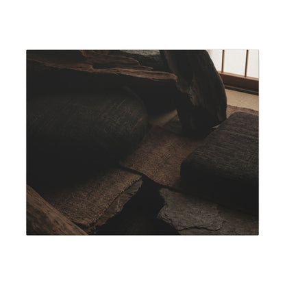Dark Japandi Shadow Zen Canvas Art Art Print