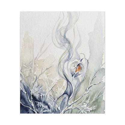 Earthy Incense Smoke Canvas Art - Watercolor Japandi