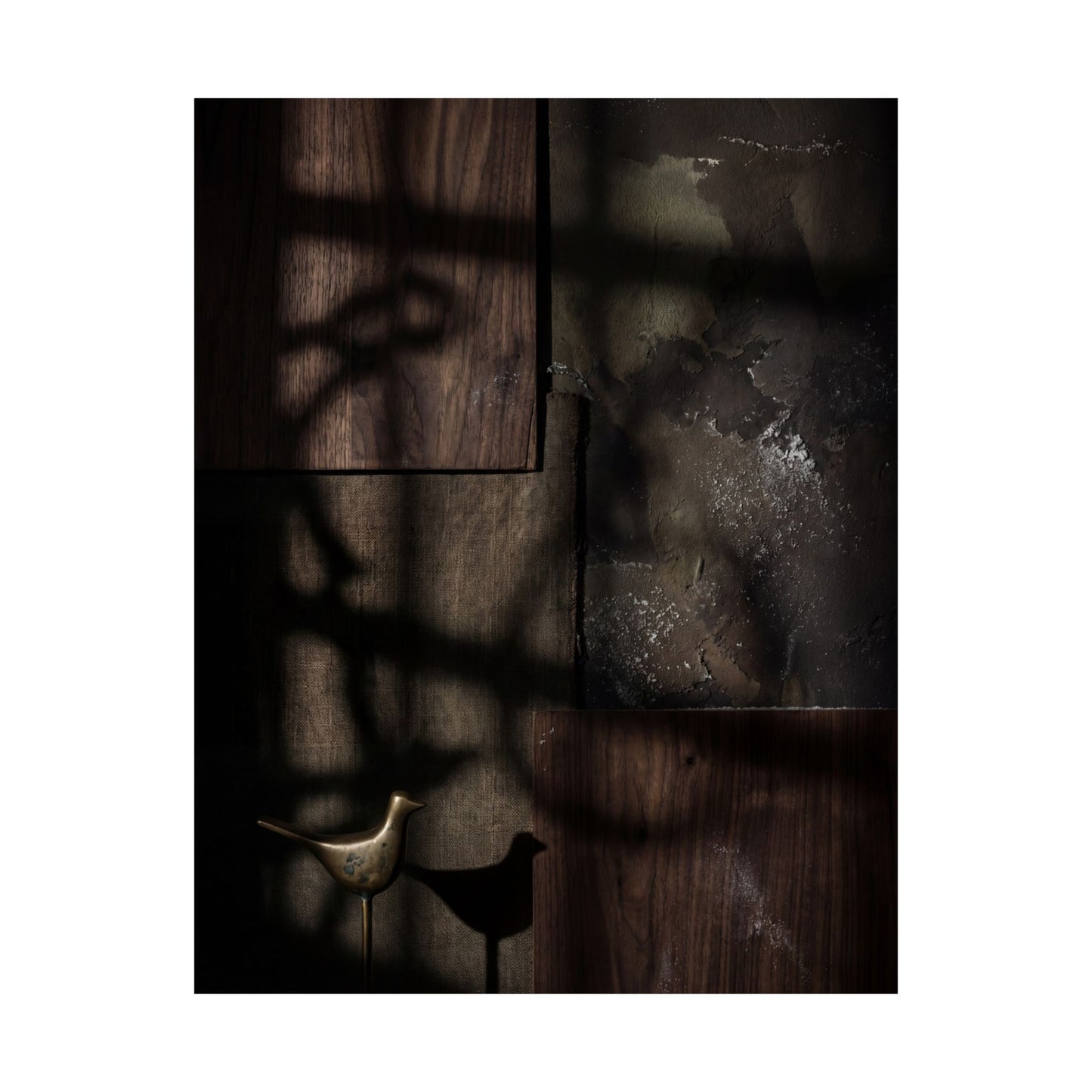 Candlelight Shadow Play Wall Art Print - Dark Japandi Datsuzoku