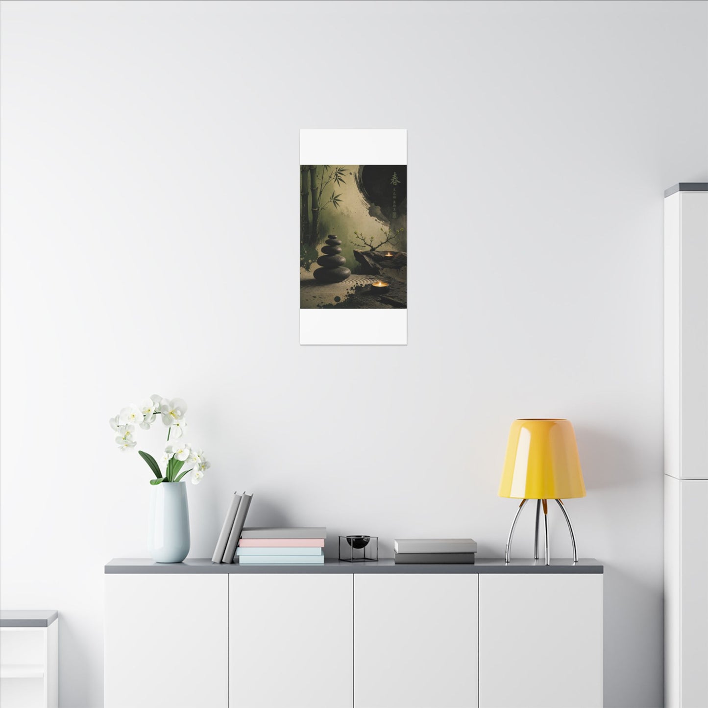 River Stones Spring Canvas Art | Zen Contemplative Design