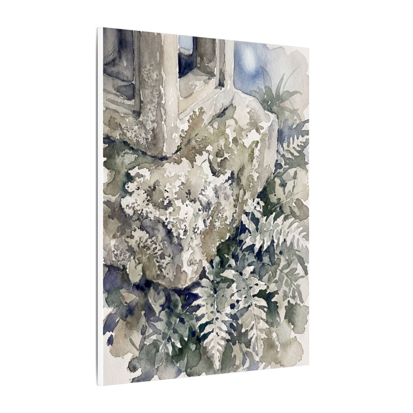 Stone Lantern Watercolor Canvas Art | Elegant Japandi Art