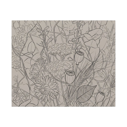 Summer Dried Flowers Minimal Line Canvas Art | Elegant Decor