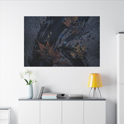 Sophisticated Ink Brushstroke Canvas Art - Dark Texture Dark Japandi