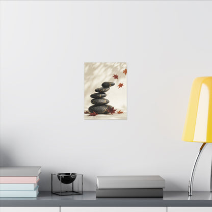 Kintsugi River Stones in Dappled | Crackle Gold Canvas Art