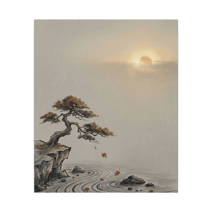 Pine Tree Canvas Art | Autumn Zen Karesansui Art