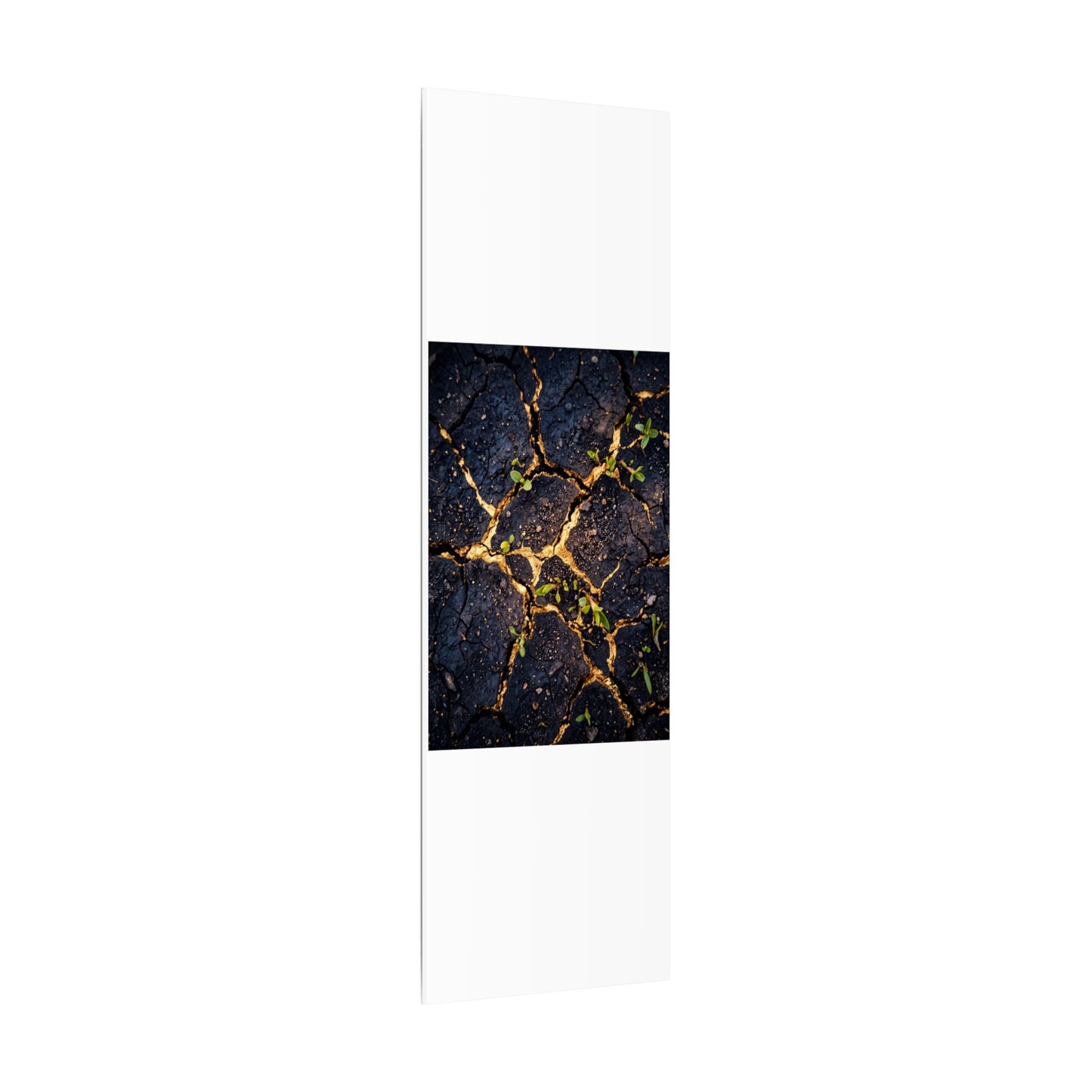 Spring Cracked Earth Crackle Gold Canvas Art | Healing Decor