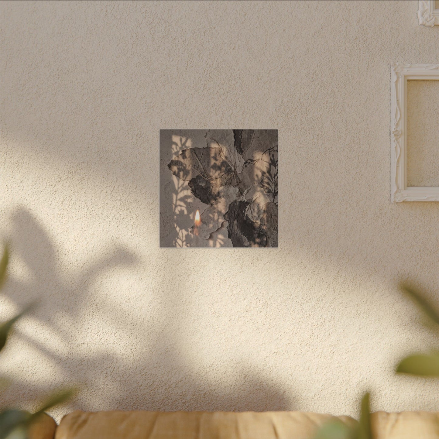 Shadow Play Summer Canvas Art | Japandi Elegant Design