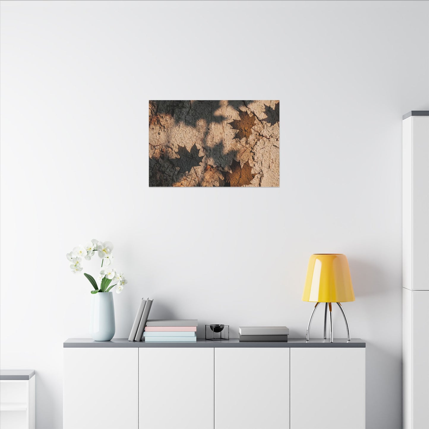 Cozy Shadow Play Canvas Art - Texture Japandi