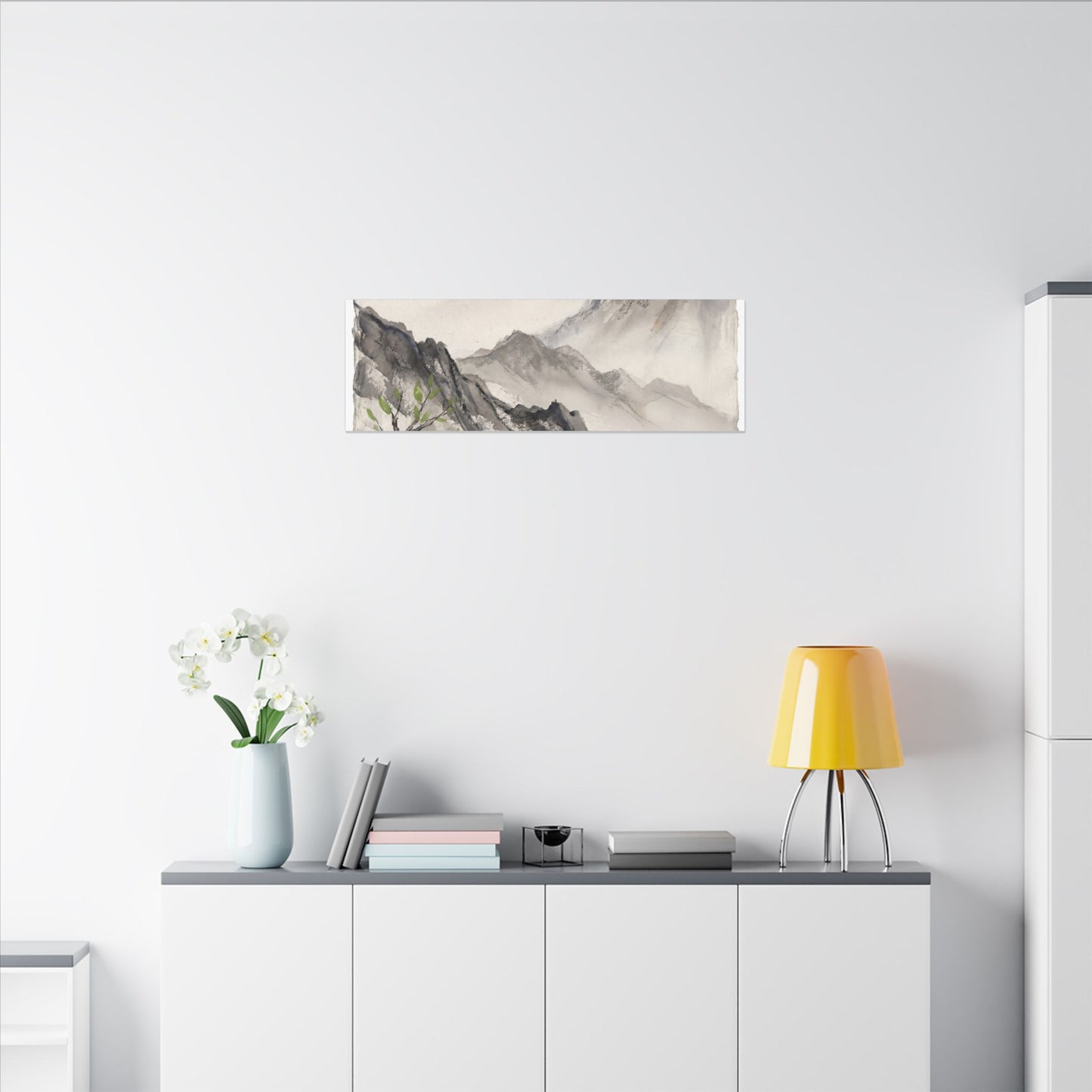 Spring Mountain Mist Texture Canvas Art | Warm Decor