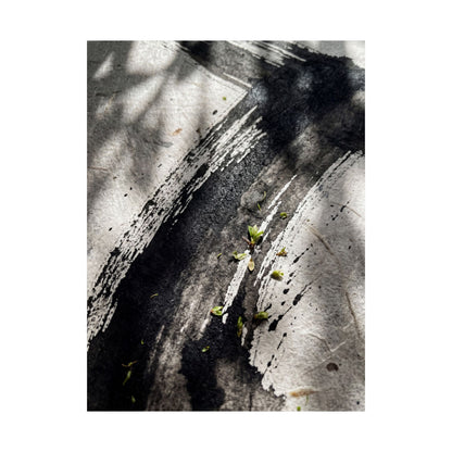 Shibui Ink Brushstroke Wall Art Print - Dark Japandi Moody Minimal