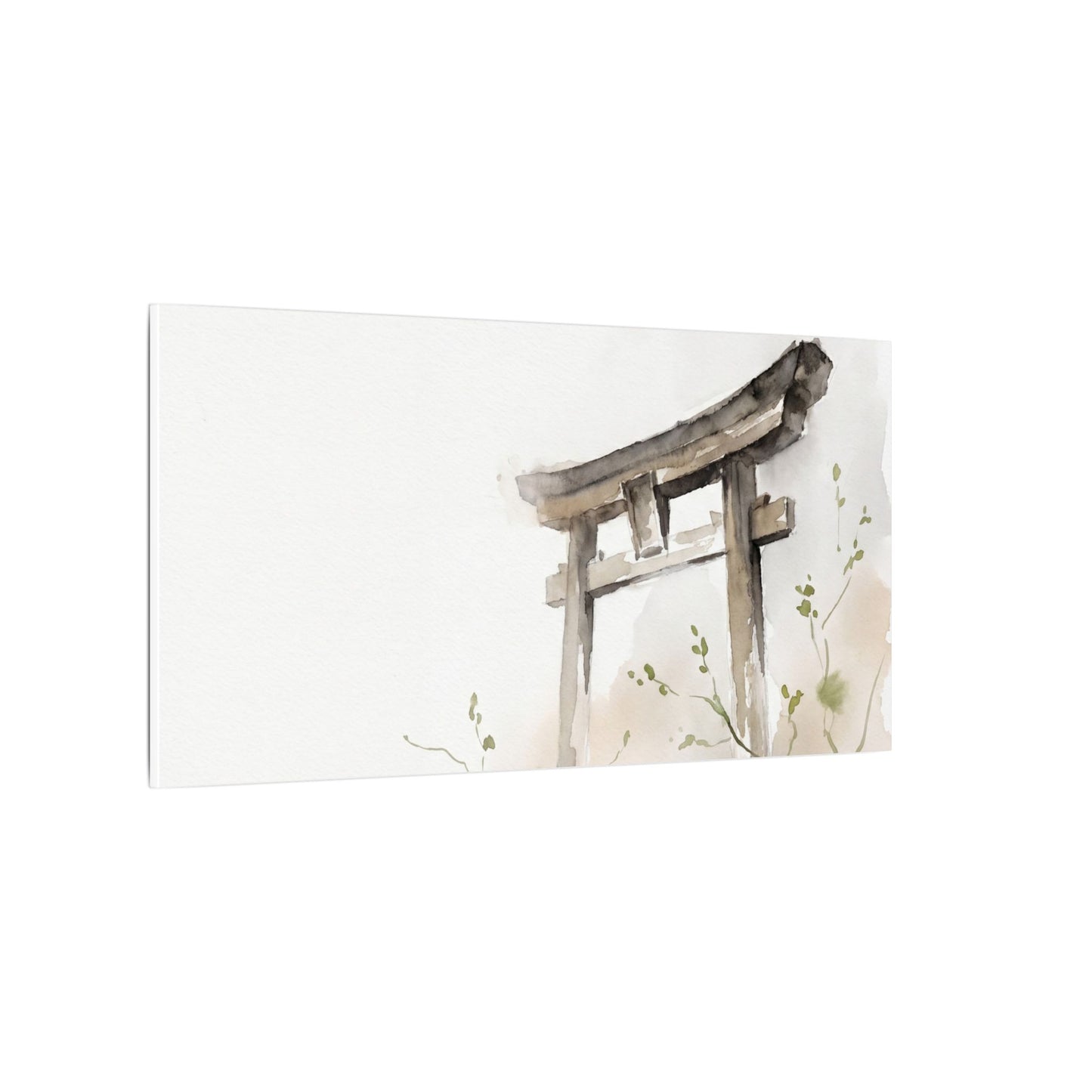 Fukinsei Torii Gate Canvas Art - Japandi Watercolor