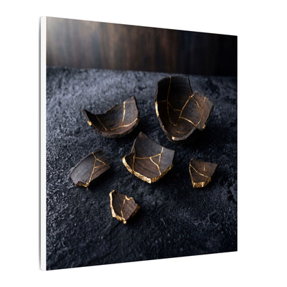 Winter Broken Pottery Shadow Zen Canvas Art | Bold Decor