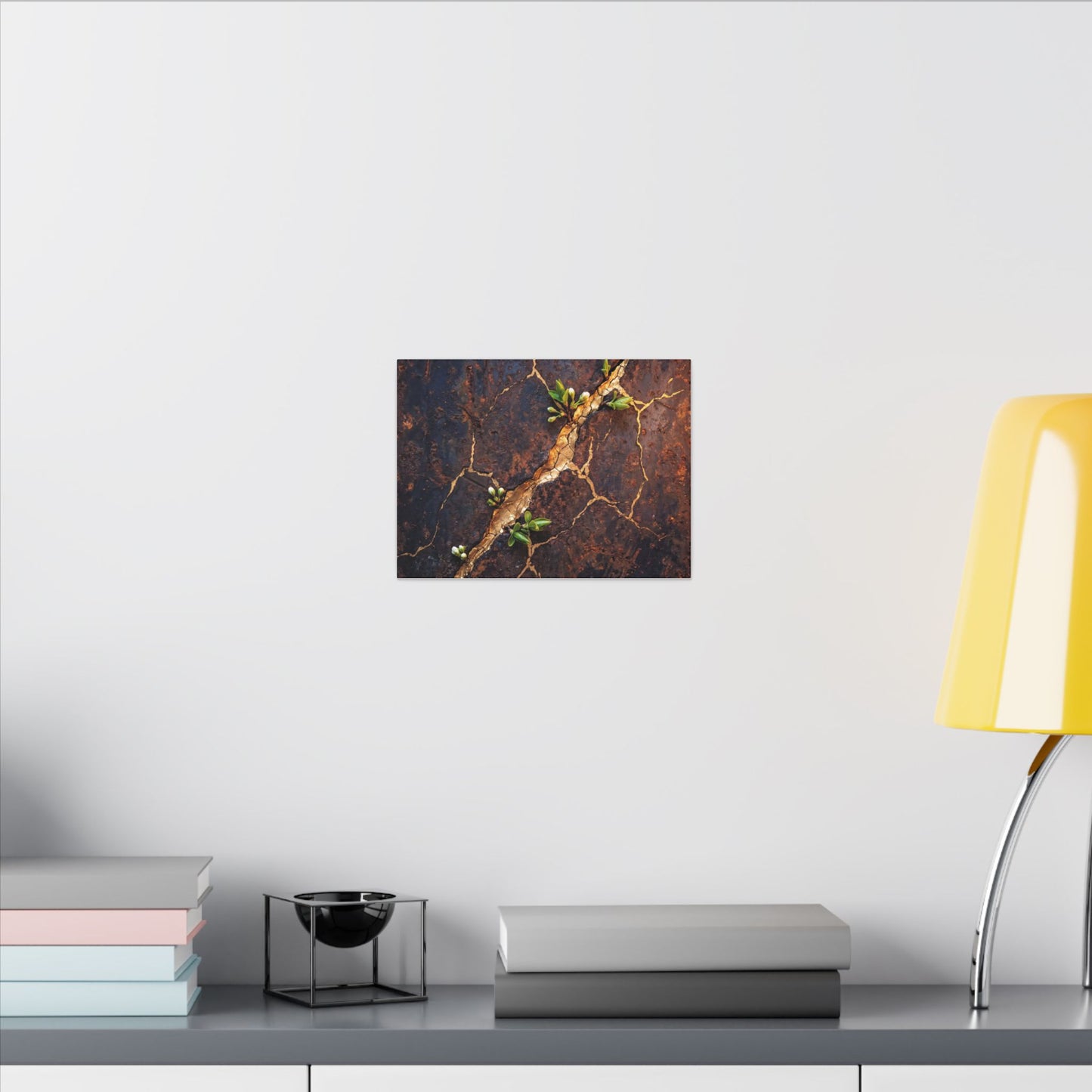 Rust Patina Spring Canvas Art | Kintsugi Resilient Design