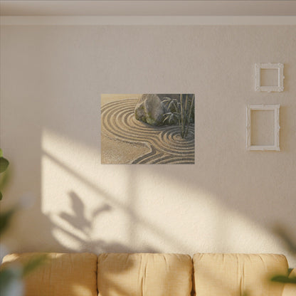 Rock Garden Winter Canvas Art | Zen Peaceful Design