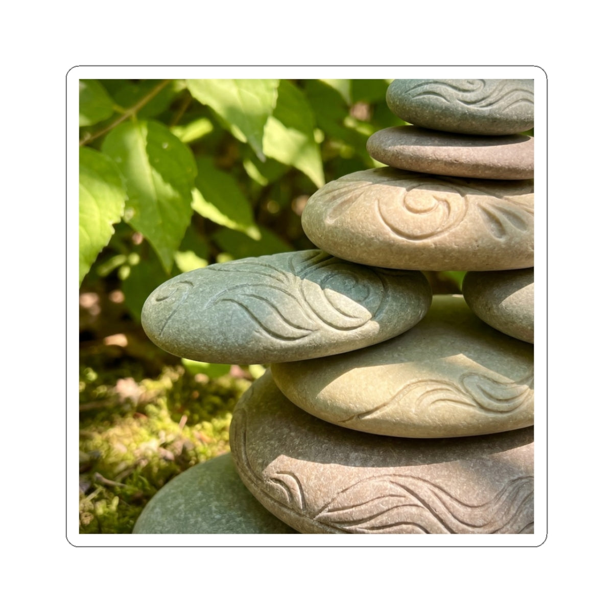 Dappled River Stones Sticker - Japandi Fukinsei Art Print