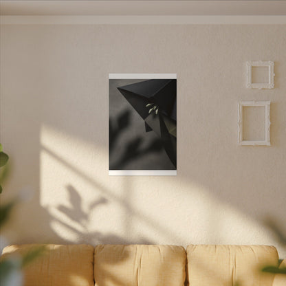 Paper Fold Moody Minimal Canvas Art | Luxurious Dark Japandi Art