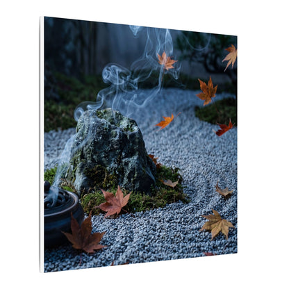 Autumn Incense Smoke Karesansui Canvas Art | Calm Decor