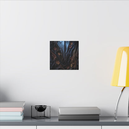 Silk Drape Canvas Art | Autumn Dark Japandi Moody Minimal Art