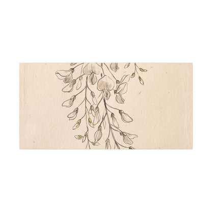 Japandi Wisteria in Golden Hour | Minimal Line Canvas Art
