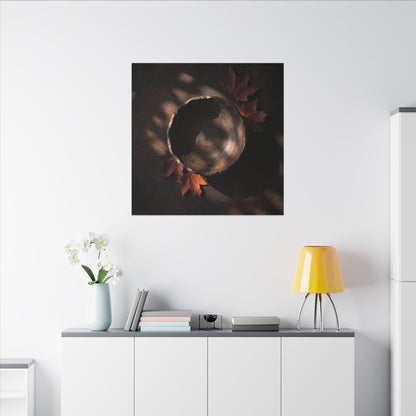 Ceramic Bowl Canvas Art | Autumn Dark Japandi Dark Texture Art