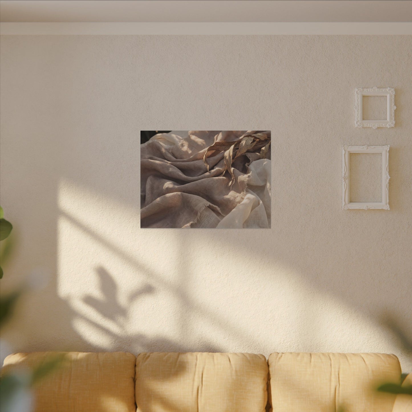 Silk Drape Summer Canvas Art | Japandi Neutral Design