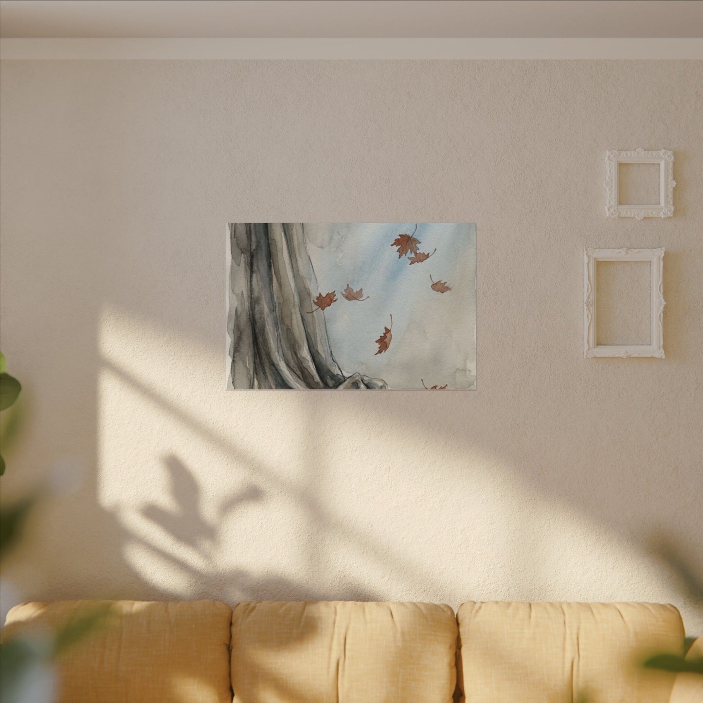 Ma Silk Drape Canvas Art - Japandi Watercolor