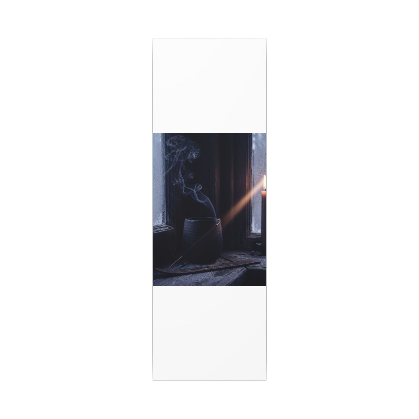 Incense Smoke Winter Canvas Art | Dark Japandi Sophisticated Design
