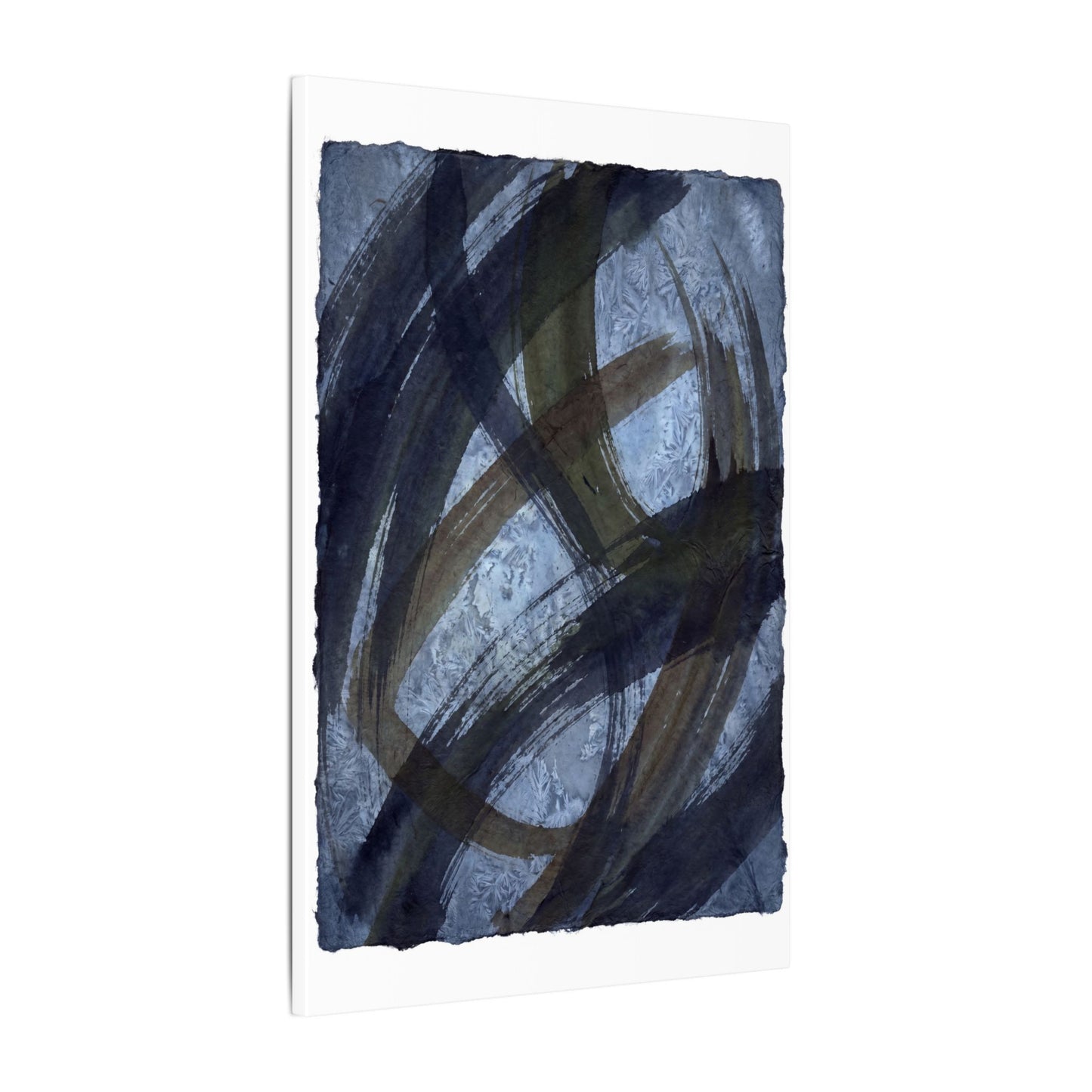 Ink Brushstroke Canvas Art | Winter Dark Japandi Shadow Zen Art
