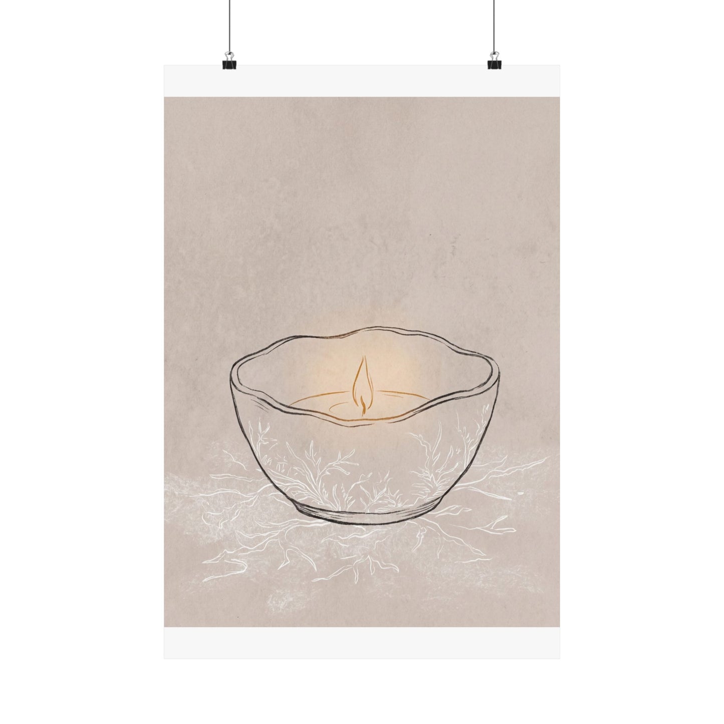 Ceramic Bowl Winter Wall Art Print | Japandi Warm Design Art Print