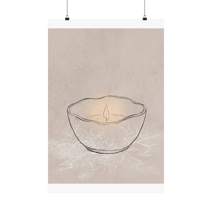 Ceramic Bowl Winter Wall Art Print | Japandi Warm Design Art Print