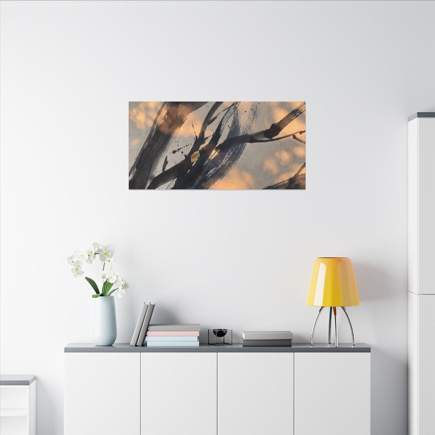 Datsuzoku Ink Brushstroke Canvas Art - Dark Japandi Shadow Zen