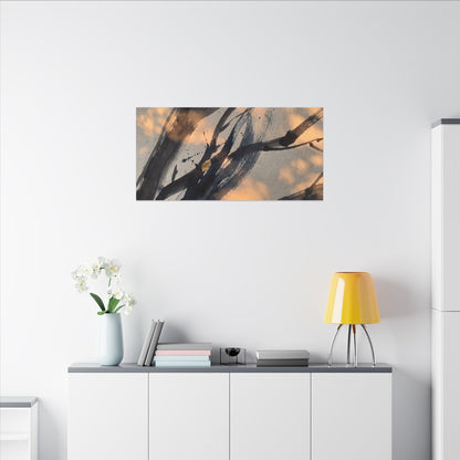 Datsuzoku Ink Brushstroke Canvas Art - Dark Japandi Shadow Zen