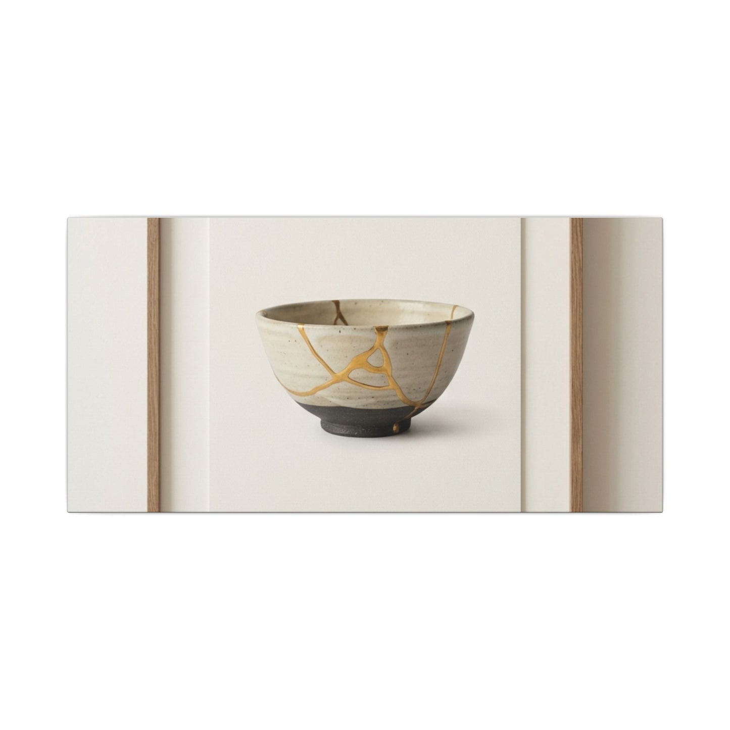 Kintsugi Charcoal Canvas Art Art Print