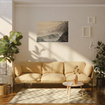 Ocean Wave Spring Canvas Art | Japandi Elegant Design