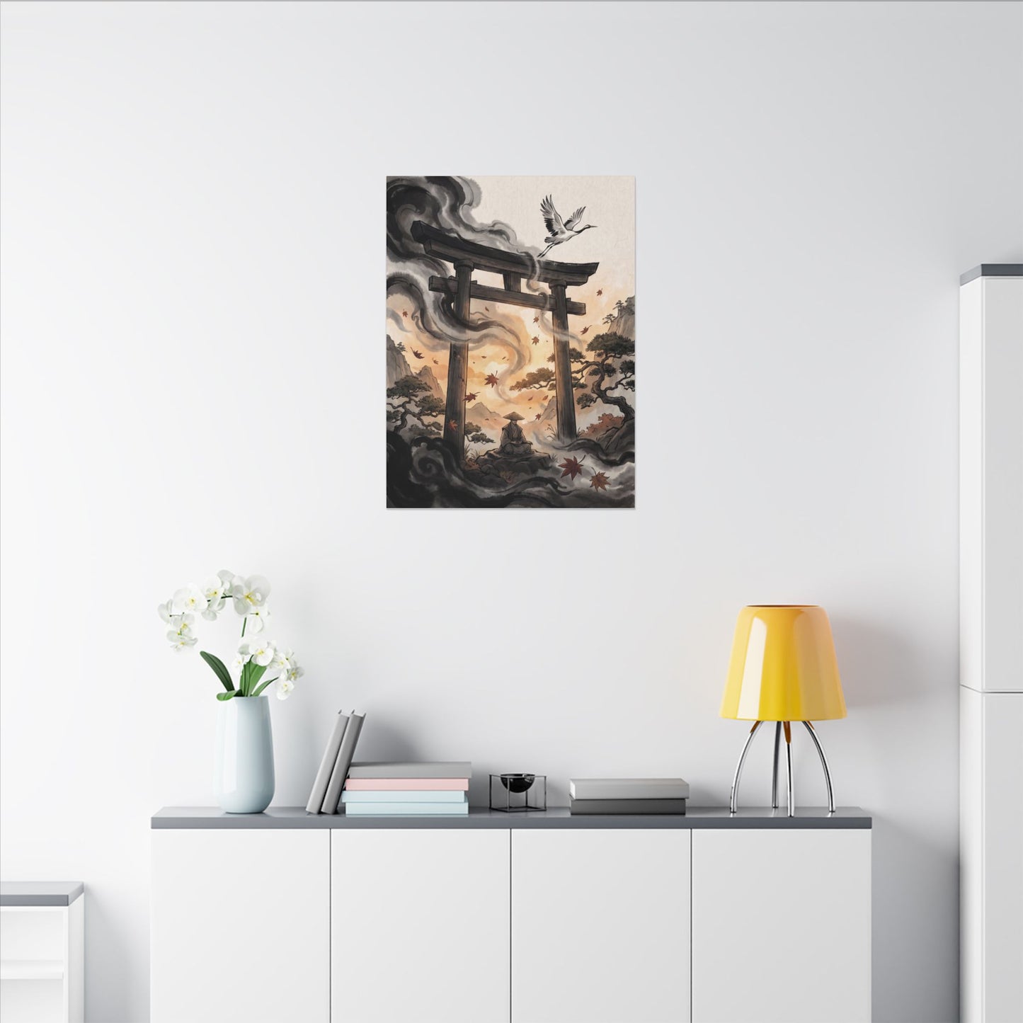 Torii Gate Ukiyo E Inspired Canvas Art | Serene Zen Art