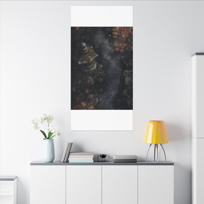 Stone Lantern Canvas Art | Autumn Japandi Texture Art