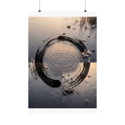 Water Ripple Winter Wall Art Print | Zen Contemplative Design