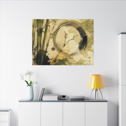 Ink Brushstroke Sumi E Canvas Art | Calm Zen Art