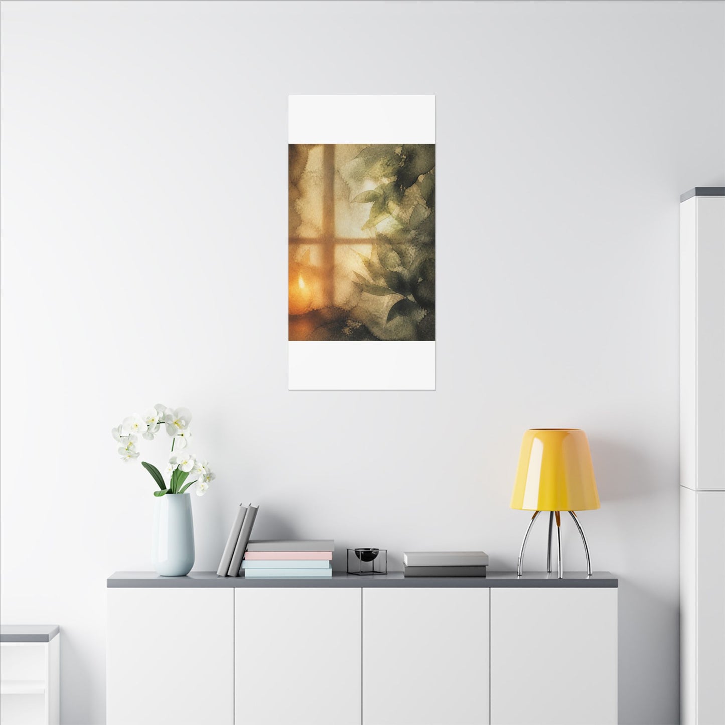 Cozy Shoji Screen Canvas Art - Watercolor Japandi