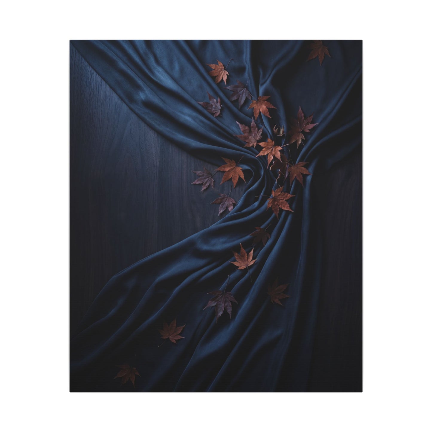 Silk Drape Autumn Canvas Art | Dark Japandi Sophisticated Design