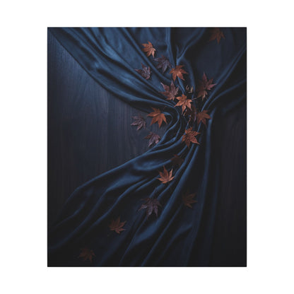 Silk Drape Autumn Canvas Art | Dark Japandi Sophisticated Design