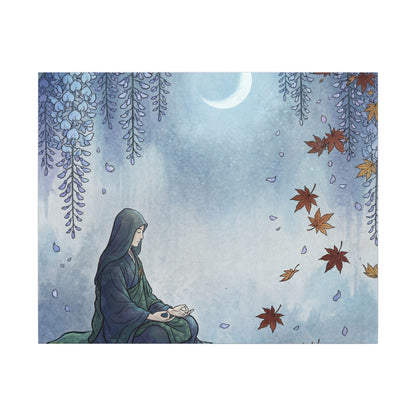 Zen Wisteria in Moonlight | Ukiyo E Inspired Canvas Art