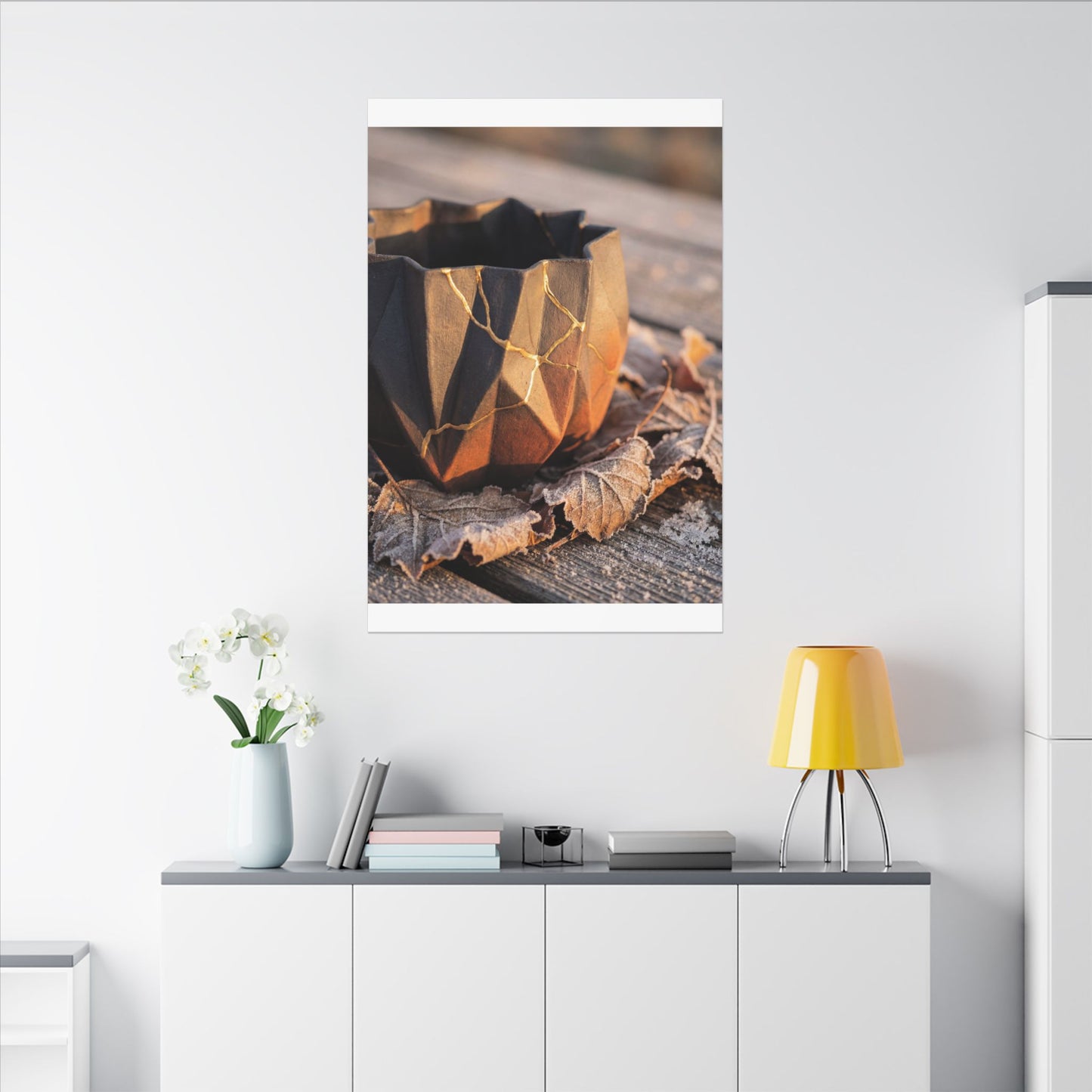 Paper Fold Gold Repair Canvas Art | Philosophical Kintsugi Art